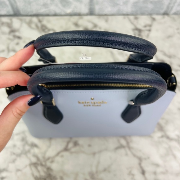 Kate Spade Darcy Colorblock Small Satchel Crossbody In Pale Hydra Blue - Picture 5 of 11